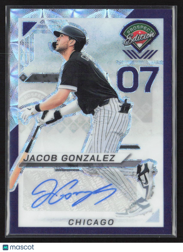 2025 Panini Prospect Edition Prizm Jacob Gonzalez #19 Purple Scope Auto /49 09//