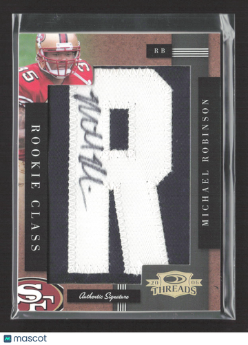 2006 Donruss Threads Michael Robinson #227 Nameplate Patch Authentic Signature