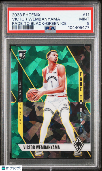 2023 Panini Phoenix Fade To Black Victor Wembanyama #11 Green Ice /149 Short Print Low Pop RC PSA 9