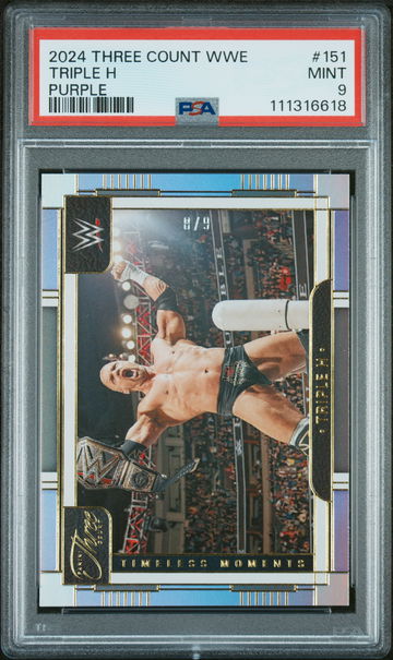 2024 Panini Three Count WWE Purple Triple H #151 /9 PSA 9