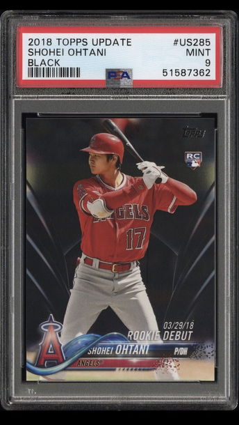 2018 Topps Update Black #US285 Shohei Ohtani Angels RC Rookie /67 PSA 9