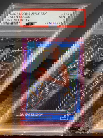 Jalen Suggs 2021-22 RC Donruss Optic PINK VELOCITY #179 Orlando Magic /79 PSA 9