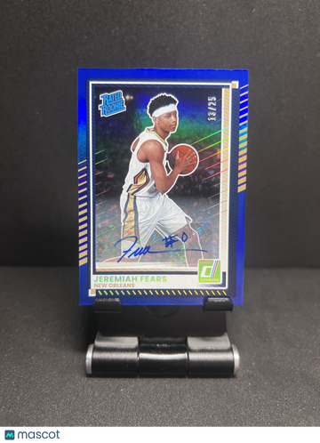 2025 DONRUSS JEREMIAH FEARS RATED ROOKIE BLUE AUTO /25 RC