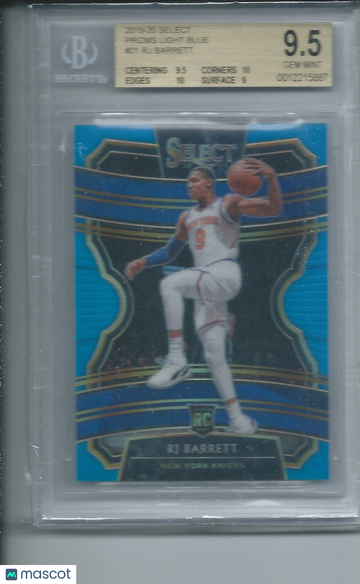 2019-20 Select Prizms Light Blue RJ Barrett #21 BGS 9.5