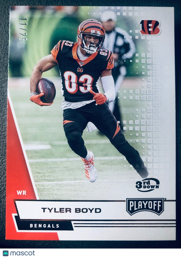 2020 Panini Playoff #33 TYLER BOYD 3rd Down Parallel Short Print /25 Bengals