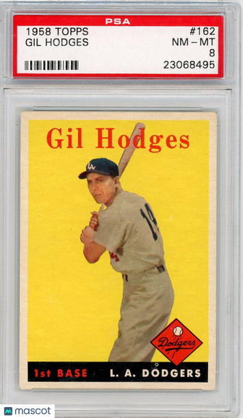1958 Topps Gil Hodges #162 PSA 8