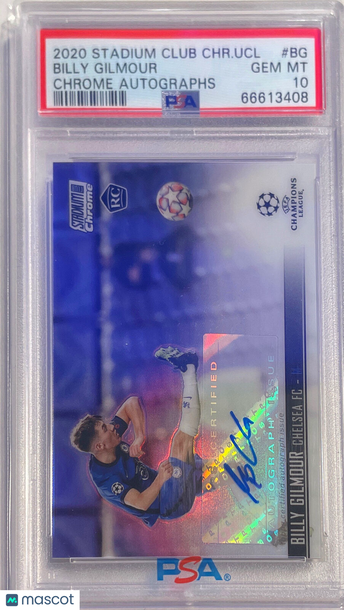 2020 Stadium Club Chrome UEFA Champions League Chrome Autographs Billy Gilmour #BG PSA 10
