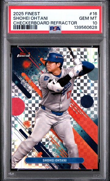 2025 Finest Checkerboard Refractor Shohei Ohtani #16 PSA 10