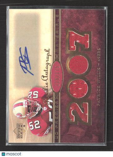 2007 Upper Deck Premier Patrick Willis #132 /175 Rookie Autograph Event-Worn Materials