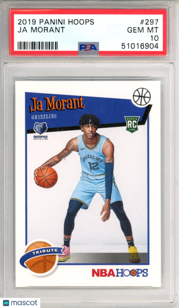 2019 Panini Hoops Ja Morant #297 Rookie PSA 10