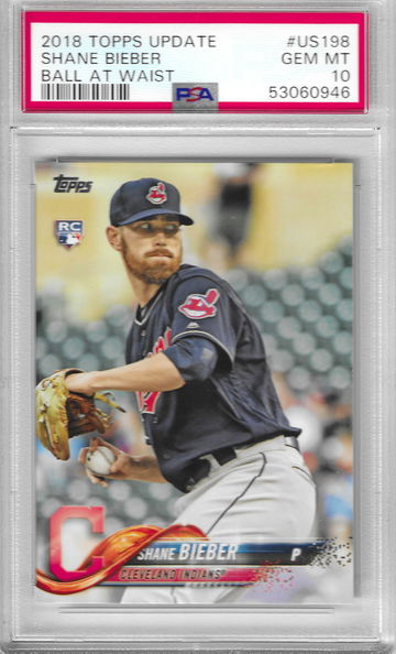 2018 Topps Update Shane Bieber Ball at Waist PSA 10