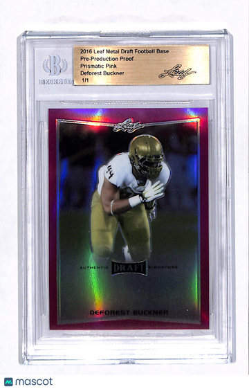 2016 Leaf Metal Draft Football DeForest Buckner Prismatic Pink Pre-Production Proof