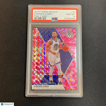 2019 Panini Mosaic Stephen Curry #70 Pink Camo PSA 10