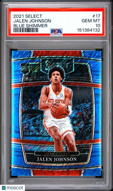 2021 Panini Select Jalen Johnson #17 Blue Shimmer RC PSA 10