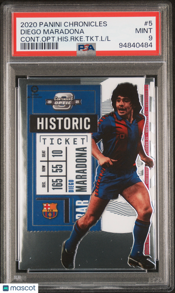 2020 Diego Maradona #5 Cont. Opt. His. RKE. TKT. L PSA 9