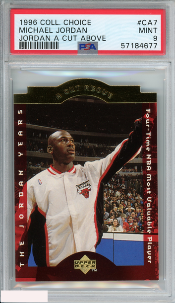 1996 COLLECTORS CHOICE MICHAEL JORDAN #CA7 JORDAN A CUT ABOVE PSA 9 MINT