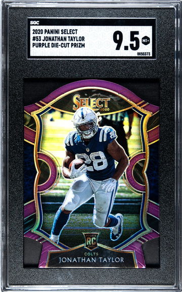 2020 Panini Select #53 Jonathan Taylor Purple Die Cut SGC 9.5