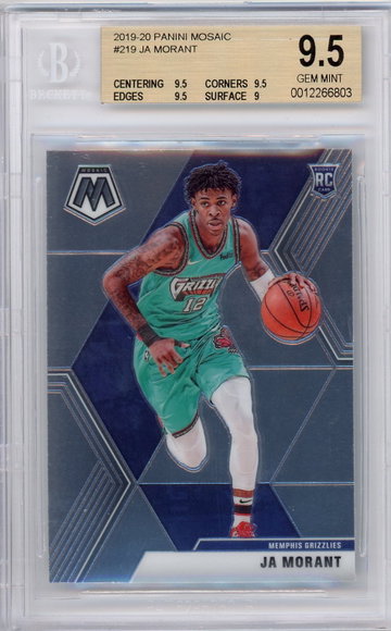 Ja Morant RC 2019 Mosaic #219 BGS 9.5 GEM MINT