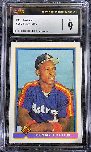 1991 Bowman ROOKIE Kenny Lofton CSG 9 MINT Low POP!