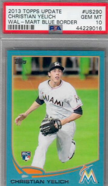 Christian Yelich 2013 Topps Update Wal-Mart Blue Border *Scratch on the case