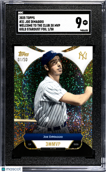 2025 Topps Welcome To The Club 3x Mvp Joe Dimaggio #31 Gold Stardust Foil SGC 9