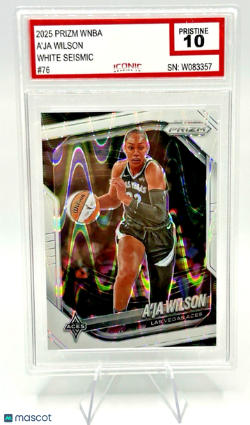 2025 Panini Prizm WNBA A'ja Wilson #76 White Seismic Prizm Parallel/Variety 10 Panini Authentic