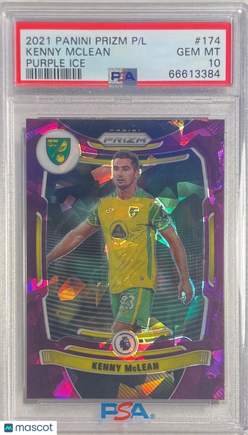 2021 Panini Prizm Premier League Kenny Mclean #174 Purple Ice PSA 10