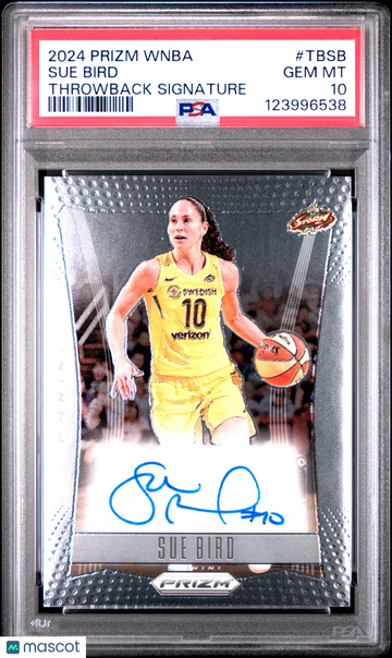 2024 Panini Prizm WNBA Throwback Signatures Sue Bird #TBSB PSA 10