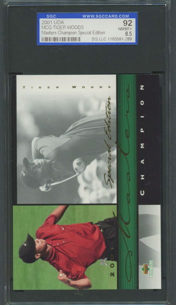 2001 Upper Deck UDA Masters Special Edition TIGER WOODS RC SGC 92 / 8.5 NM/MT+