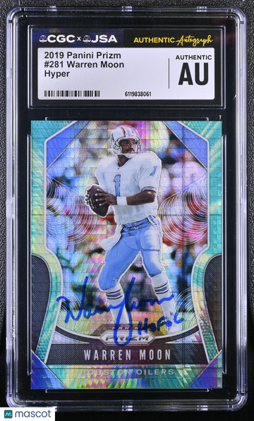 2019 Panini Prizm Warren Moon #281 Hyper CGC Authentic JSA Auto Authentic