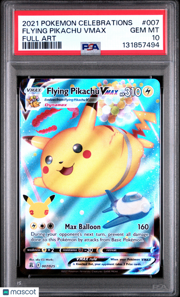 2021 Pokemon Celebrations Flying Pikachu VMAX Full Art PSA 10 #007