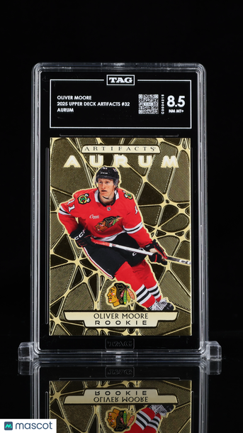 2025 Upper Deck Artifacts Aurum Oliver Moore #32 Rookie TAG 8.5