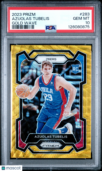2023 Panini Prizm Azuolas Tubelis #283 Gold Wave Prizm /10 Short Print Nicely Centered Parallel/Variety Rookie Highest P