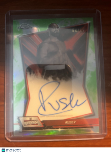2026 Topps Chrome WWE Rusev #RBA-RSV Green Refractor Parallel/Variety Base Set Topps
