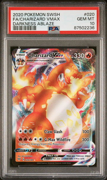2020 Pokemon Sword and Shield Darkness Ablaze Charizard Vmax #020 PSA 10