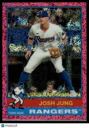 2025 Topps Heritage Josh Jung #355 Chrome Pink Sparkle Refractor