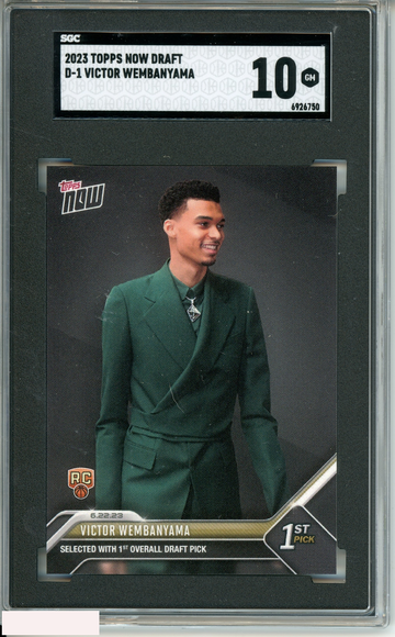 2023 TOPPS NOW DRAFT VICTOR WEMBANYAMA #D-1 DRAFT NIGHT ROOKIE RC SGC 10 GEM
