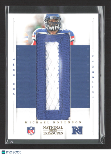 2013 Panini National Treasures Pro Bowl Letterman Michael Robinson #17 /8 Letterman Patch