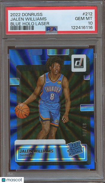 2022-23 Donruss Jalen Williams #212 Blue Holo Laser Rookie PSA 10