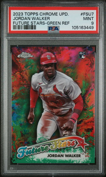2023 Topps Chrome Update Future Stars Green Refractor Jordan Walker #FSU-7 RC /99 PSA 9