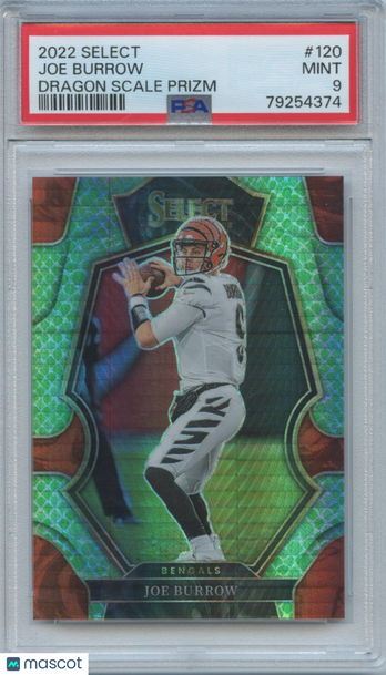 2022 Panini Select Joe Burrow #120 Dragon Scale Prizm Parallel/Variety Base Set PSA 9