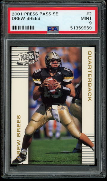 2001 Press Pass SE #2 Drew Brees PSA 9 MINT