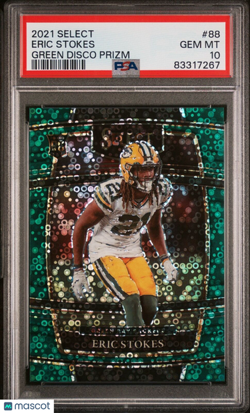 2021 Panini Select Eric Stokes #88 Green Disco Prizm PSA 10