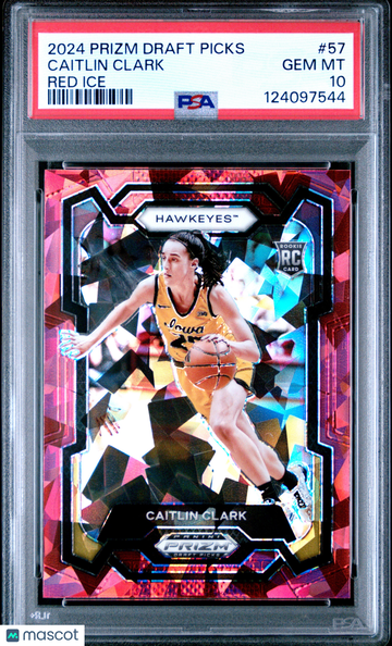 2024 Panini Prizm Draft Picks Caitlin Clark #57 Red Ice PSA 10