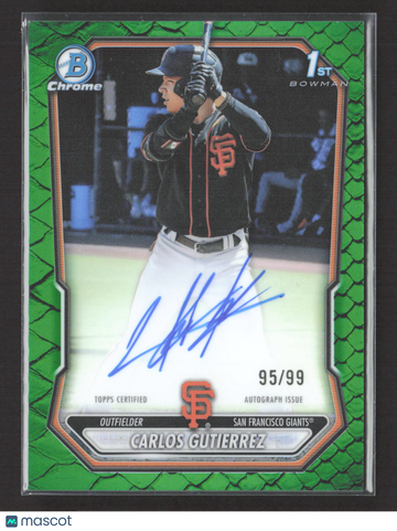 2024 Bowman Chrome Carlos Gutierrez #CPA-CGU Green Mojo Refractor /99