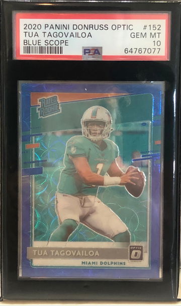 2020 Donruss Optic Tua Tagovailoa  Blue Scope PSA 10 Gem Mint #152
