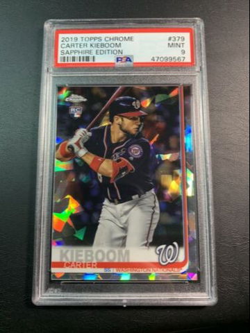 Carter Kieboom 2019 Topps Chrome Sapphire Refractor Rookie #379 PSA 9.