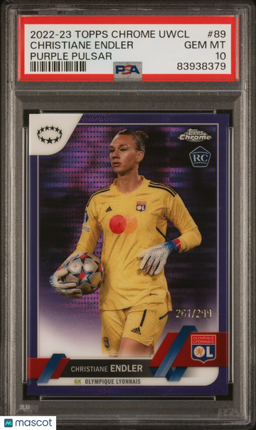 2022-23 Topps Chrome UEFA Women'S Champions League Christiane Endler #89 Purple Pulsar PSA 10
