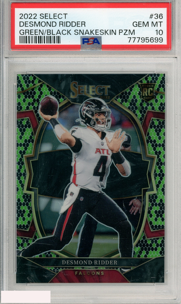 2022 PANINI SELECT DESMOND RIDDER #36 GREEN BLACK SNAKESKIN PSA 10 GEM MT  RC