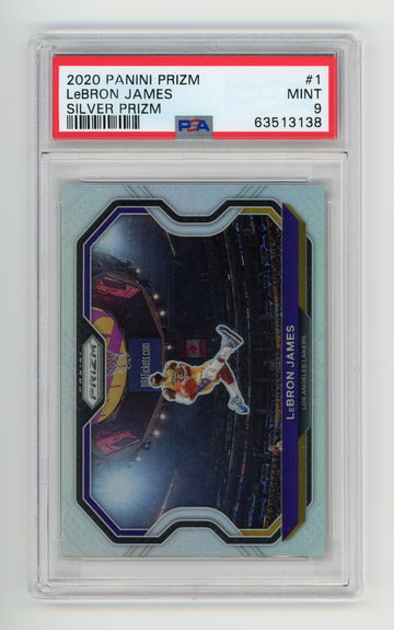 💎 🏀 2020-21 PRIZM KOBE TRIBUTE DUNK SILVER PRIZM LEBRON JAMES PSA 9 Mint 🐐🐐 POP 131